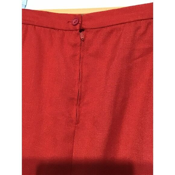 David Craig Red Midi A-Line Skirt w/ Pockets - Picture 4 of 6